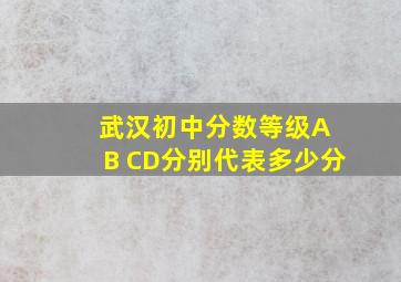 武汉初中分数等级A B CD分别代表多少分